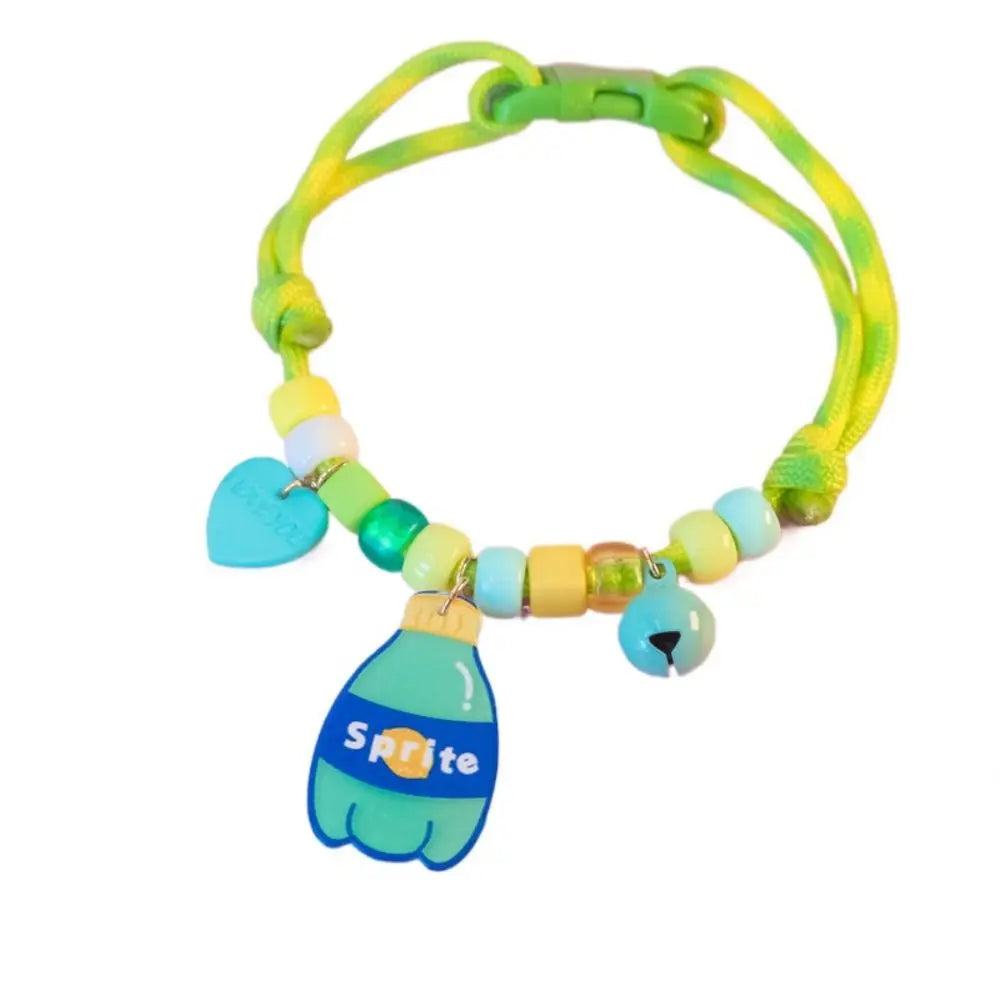 Adjustable Knit Pet Collar with Bell & Pendants for Cats & Dogs Pet Collar Richie's Green