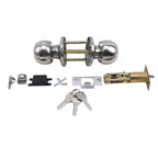 Aluminum Alloy Globe Door Knob Lock Set with Key Door Knob Lock Set Richie's Silver