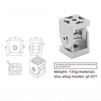 KANDE Movable Aluminum Profile Hinge 20/30/40 Angle Connector Aluminum Profile Hinge Richie's 30EU CN Whole