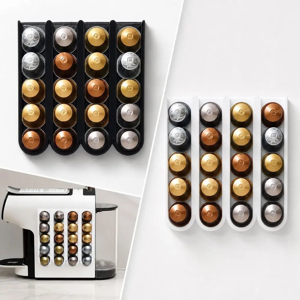 Wall Mounted Coffee Pod Holder No-Drill Space-Saving Organizer Coffee Pod Holder Richie's