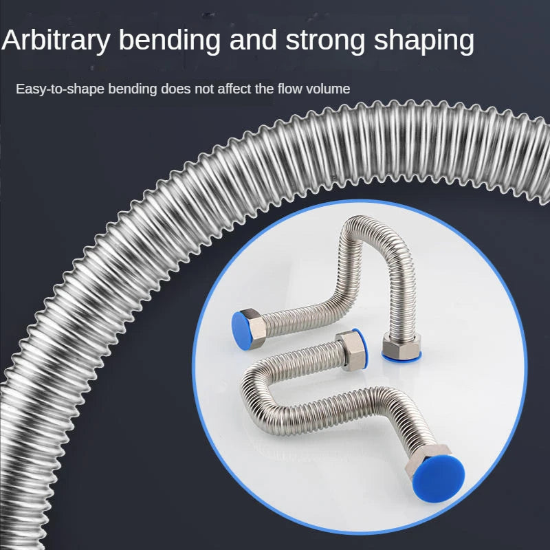 DN25 1" 304 Stainless Steel Bellows High-Pressure Flexible Hose Flexible Plumbing Hose Richie's