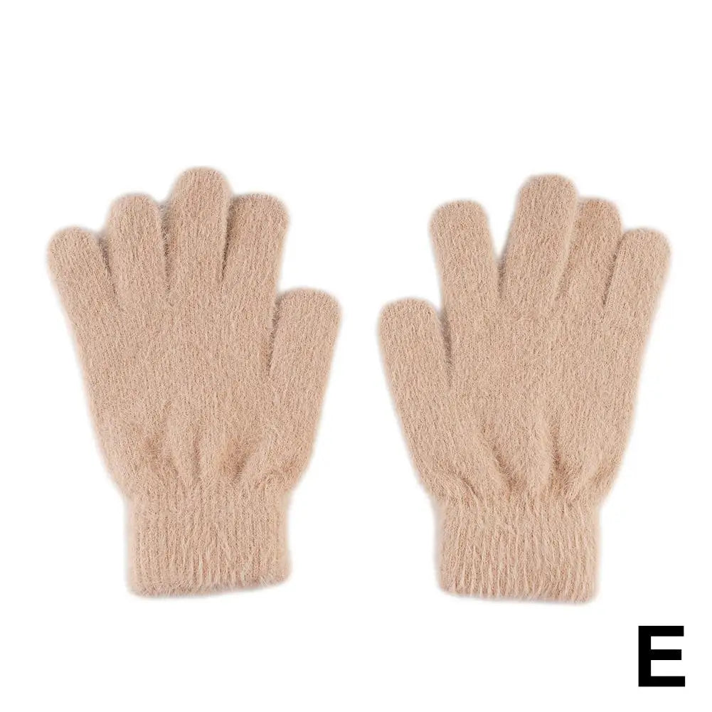 Women's Plush Velvet Winter Gloves – Warm Knit Cycling Mittens Winter Knit Gloves Richie's E