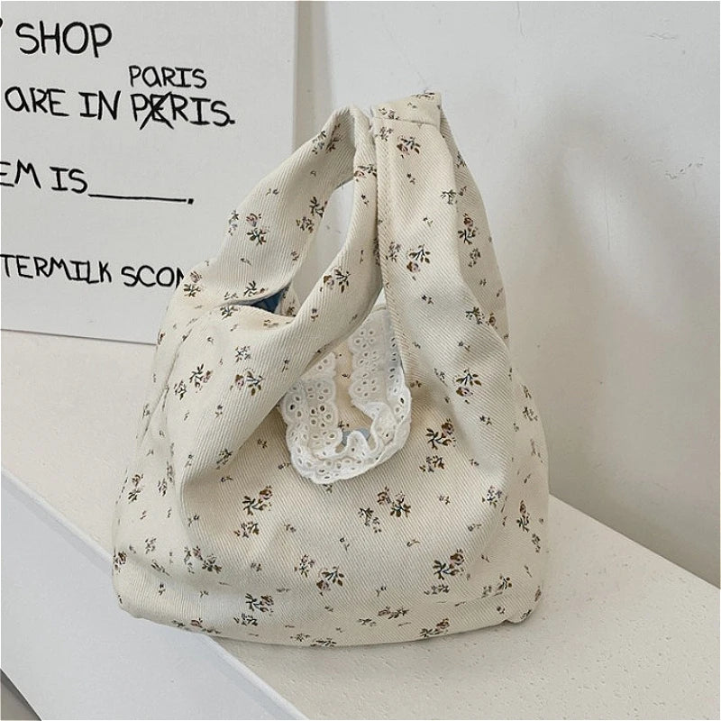 Floral Wrist Bag Women Tote Shoulder Handbag Korean Style Tote Shoulder Bag Richie's