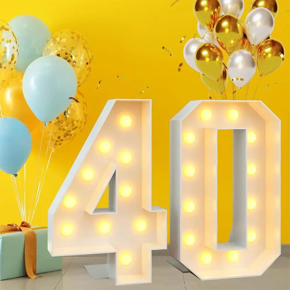 0–9 LED Light-Up Number Balloons 70cm Giant Marquee Party Décor LED Party Balloon Richie's