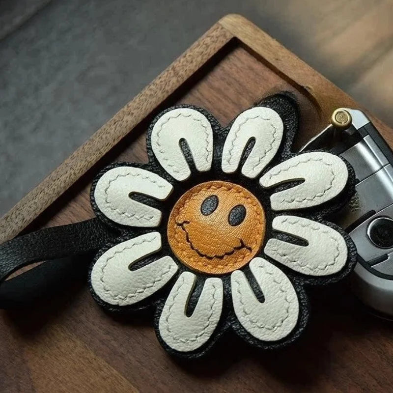 Sunflower Faux Leather Keychain – Bag Charm & Car Accessory Keychain Bag Charm Richie's
