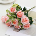 10-Head Artificial Rose Bouquet – 6 Colors for Home Decor Artificial Flower Bouquet Richie's Light Pink