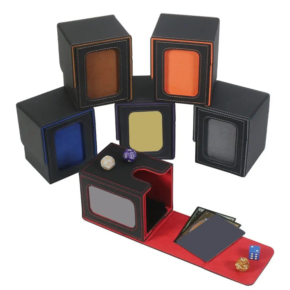 PU Leather Card Deck Box with Window – MTG Card Organizer Card Deck Box Richie's