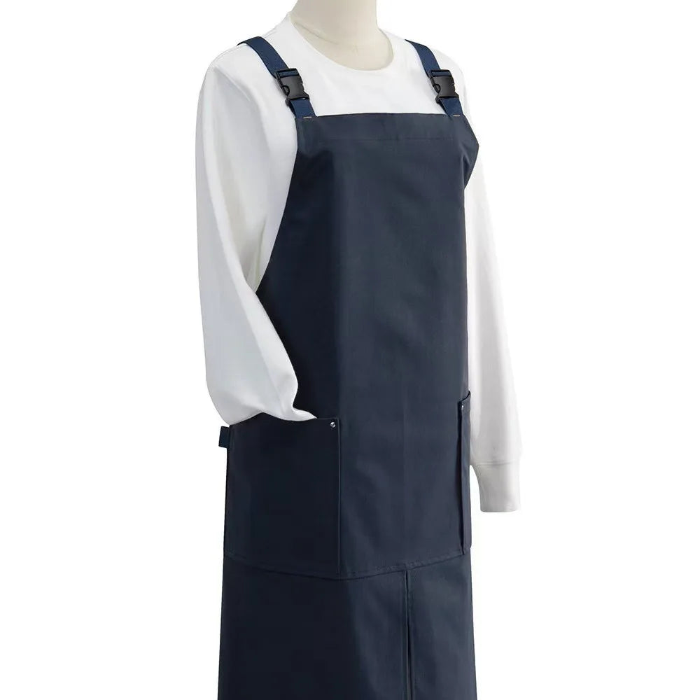 Waterproof Kitchen Apron with Pockets & H-Shaped Straps Kitchen Work Apron Richie's Dark Blue