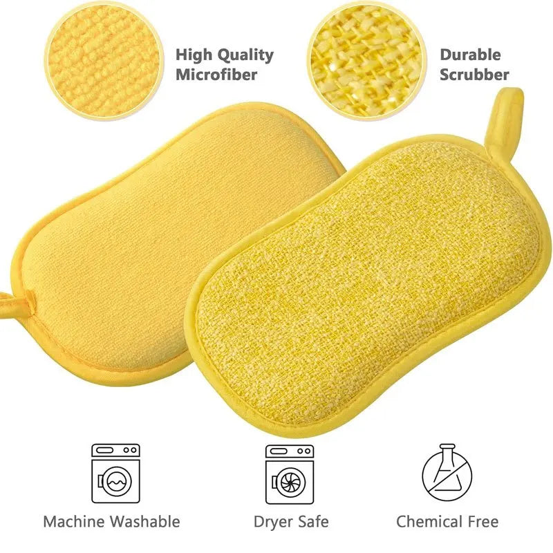 Reusable Sponge Wipe & Kitchen Brush – Washable, Lint-Free Kitchen Sponge Brush Richie's