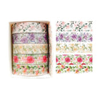 5 Rolls Spring Flower Washi Tape – Multicolor DIY Craft Set Decorative Washi Tape Richie's 5