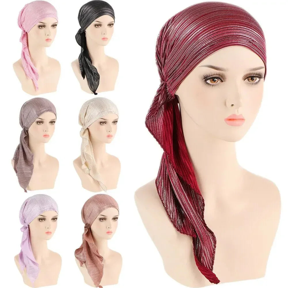Women's Printed Stretch Turban Hat – Knit Bonnet Underscarf Turban Bonnet Hat Richie's