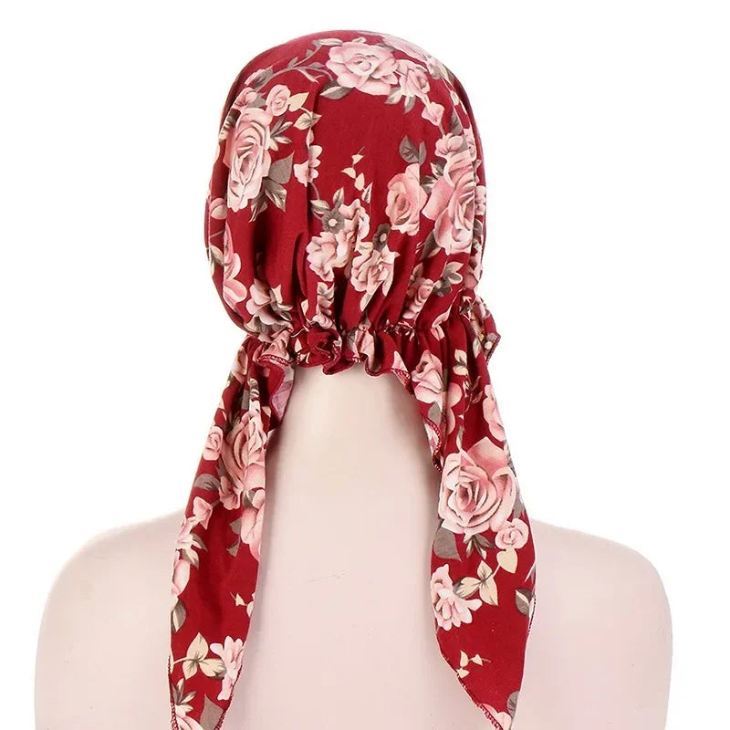 Women's Printed Turban Hat Pre-Tied Head Scarf Cotton Hijab Turban Head Scarf Richie's
