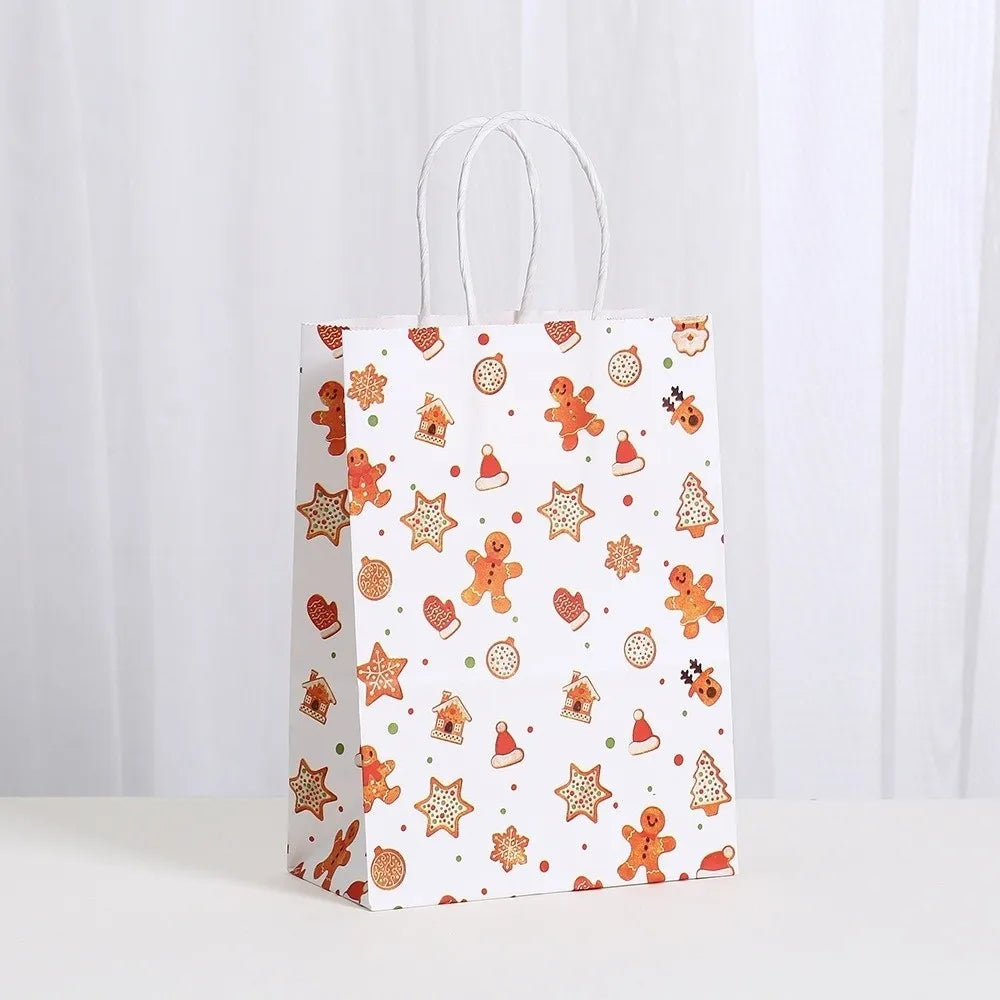 12pcs Kraft Paper Christmas Gift Bags – Gingerbread Man Design Christmas Gift Bags Richie's