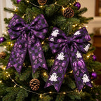 2pcs Purple Halloween Plaid Wire Wreath Ribbon – DIY Bows Craft Wreath Ribbon Richie's