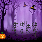 4pc Dancing Skeleton Garden Stakes – Halloween Lawn Decor Set Halloween Garden Stakes Richie's