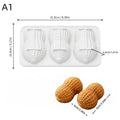 3-Cavity Peanut Walnut Silicone Cake Mold – Food Grade Bakeware Silicone Baking Mold Richie's A1