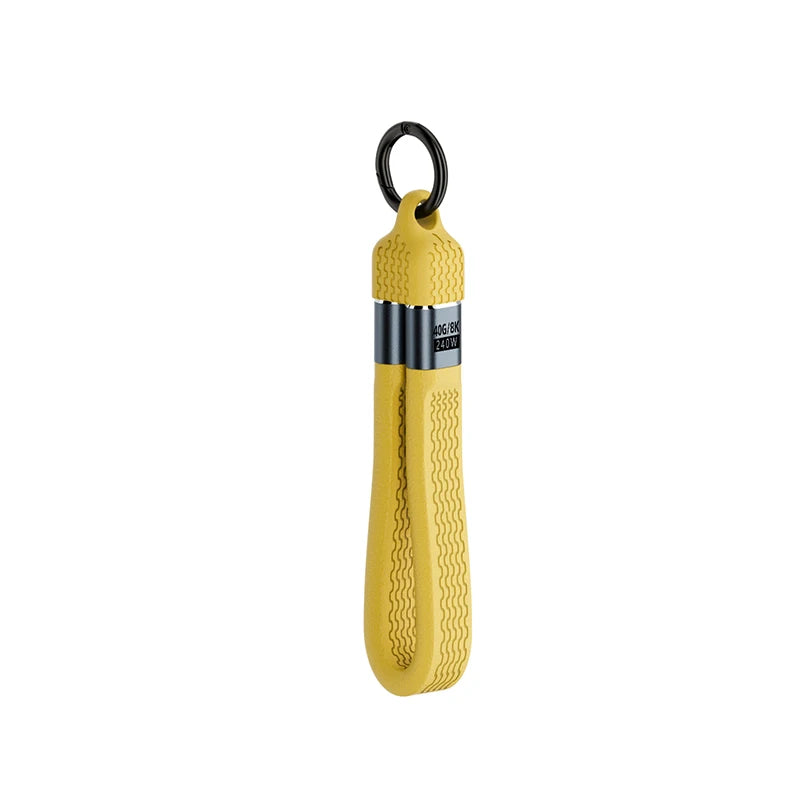 USB4 Type-C Cable 40Gbps 8K 240W PD E-Marker + Keychain USB-C Cable Richie's Yellow