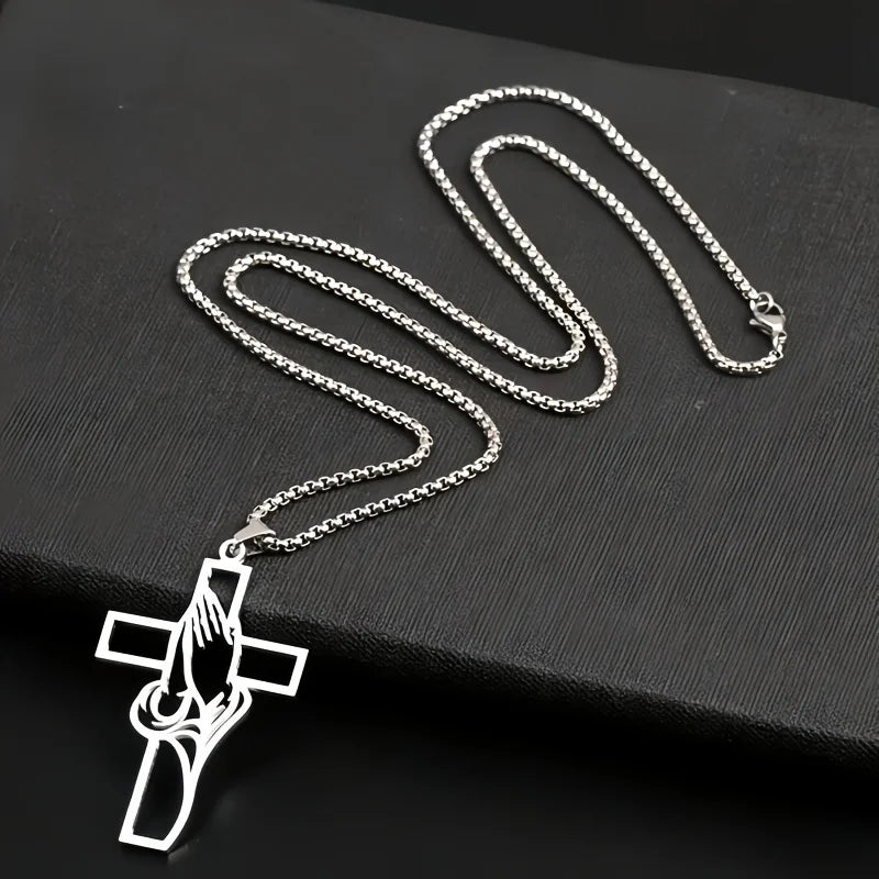 Hollow Prayer Hands Cross Pendant – Car Rearview Mirror Decor Car Interior Pendant Richie's