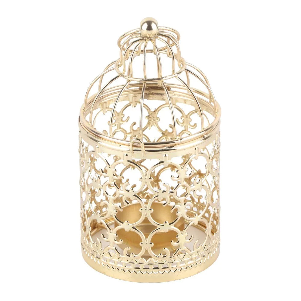 Birdcage Candle Holder Electroplated Hanging Iron Lantern Tealight Candle Holder Lantern Richie's Gold