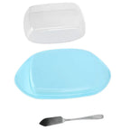 Boat-Shaped Butter Box with Lid & Stainless Steel Spreader Butter Storage Box Richie's Blue