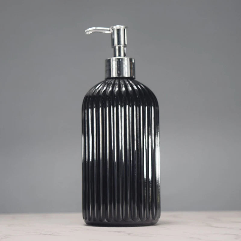 500ml Striped Refillable Soap Dispenser – Kitchen & Bathroom Soap Dispenser Richie's Black
