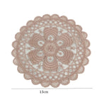 Lace Embroidered Round Coaster – Retro Vintage Cloth Dining Mat Embroidered Coaster Richie's