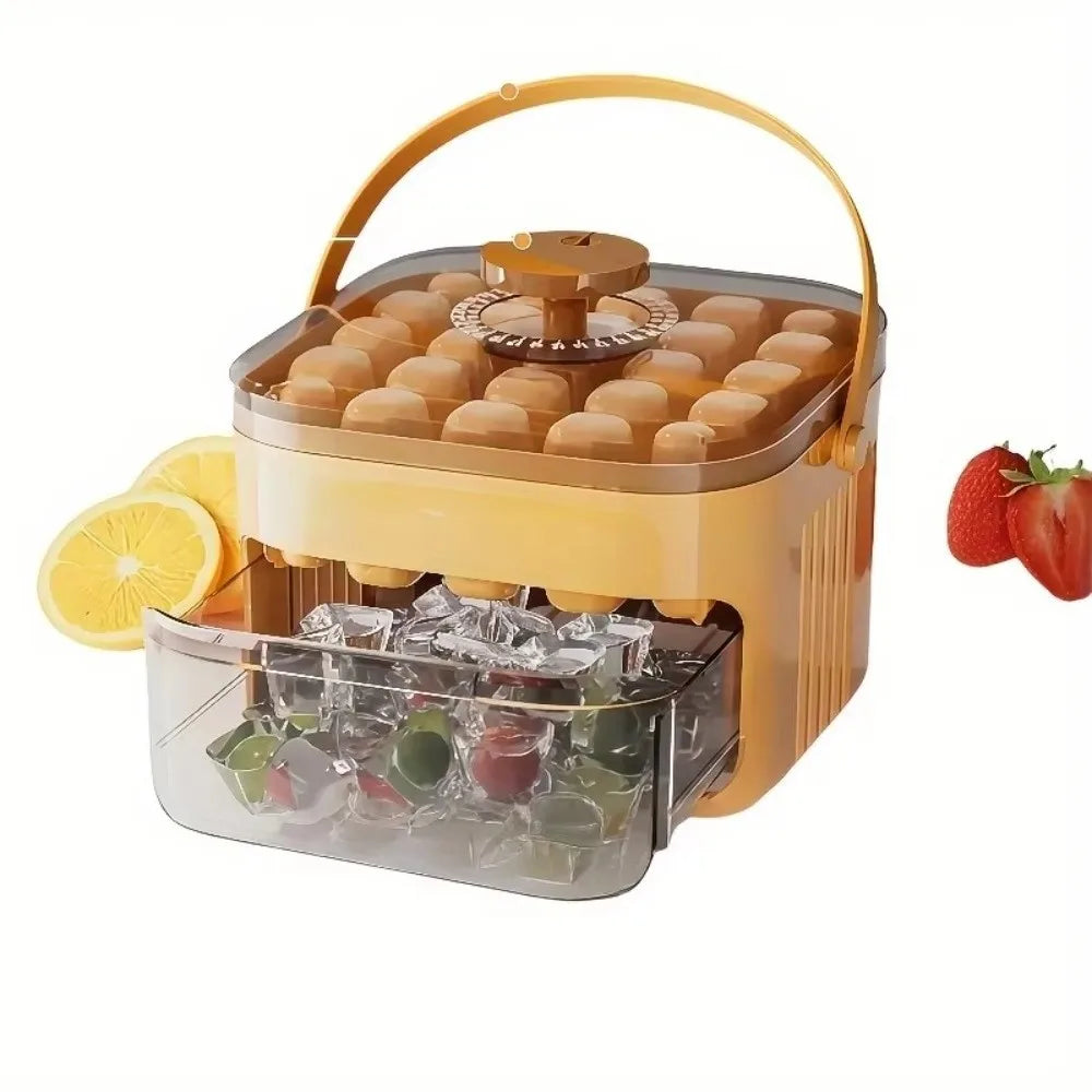 50-Cube Ice Maker Tray with Press Cap & Double-Layer Storage Ice Cube Maker Tray Richie's