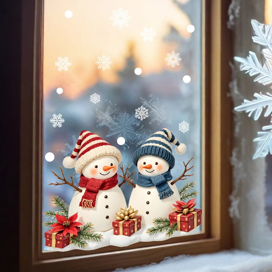 Christmas Snowman Window Cling – Removable Static Decal Window Cling Decal Richie's