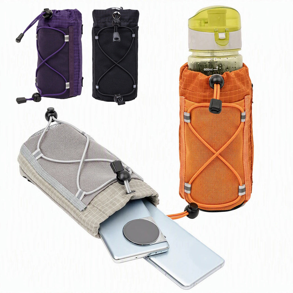 Backpack Strap Pouch – Ripstop Nylon Water Bottle & Phone Bag Backpack Strap Pouch Richie's
