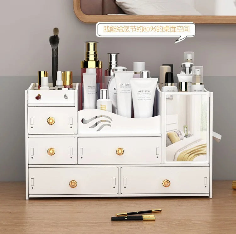 Desktop Makeup Organizer with Mirror & Multi-Drawer Storage Makeup Organizer Richie's