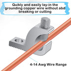 Pool Bonding Aluminum Lay-In Connector | 4–14 AWG, SS Screws Grounding Connector Richie's