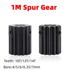 Mod 1 Pinion Spur Gears 10T 12T 14T 45# Steel – 4–7mm Bore Pinion Spur Gear Richie's 6mm 10 Teeth