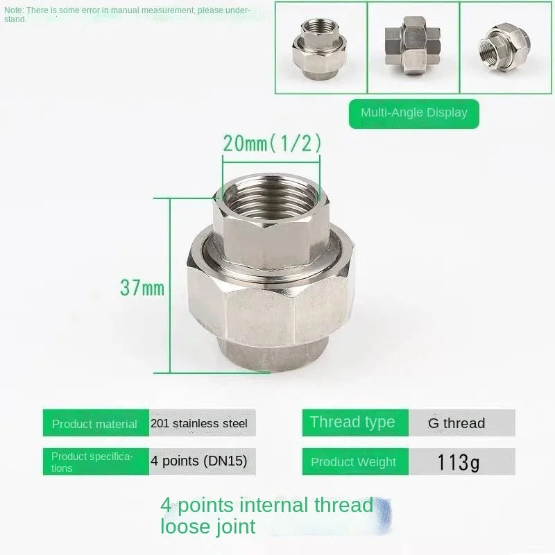 Stainless Steel Pipe Fittings Tee Elbow Reducer DN20 DN15 Pipe Fittings Richie's 113g 1/2"