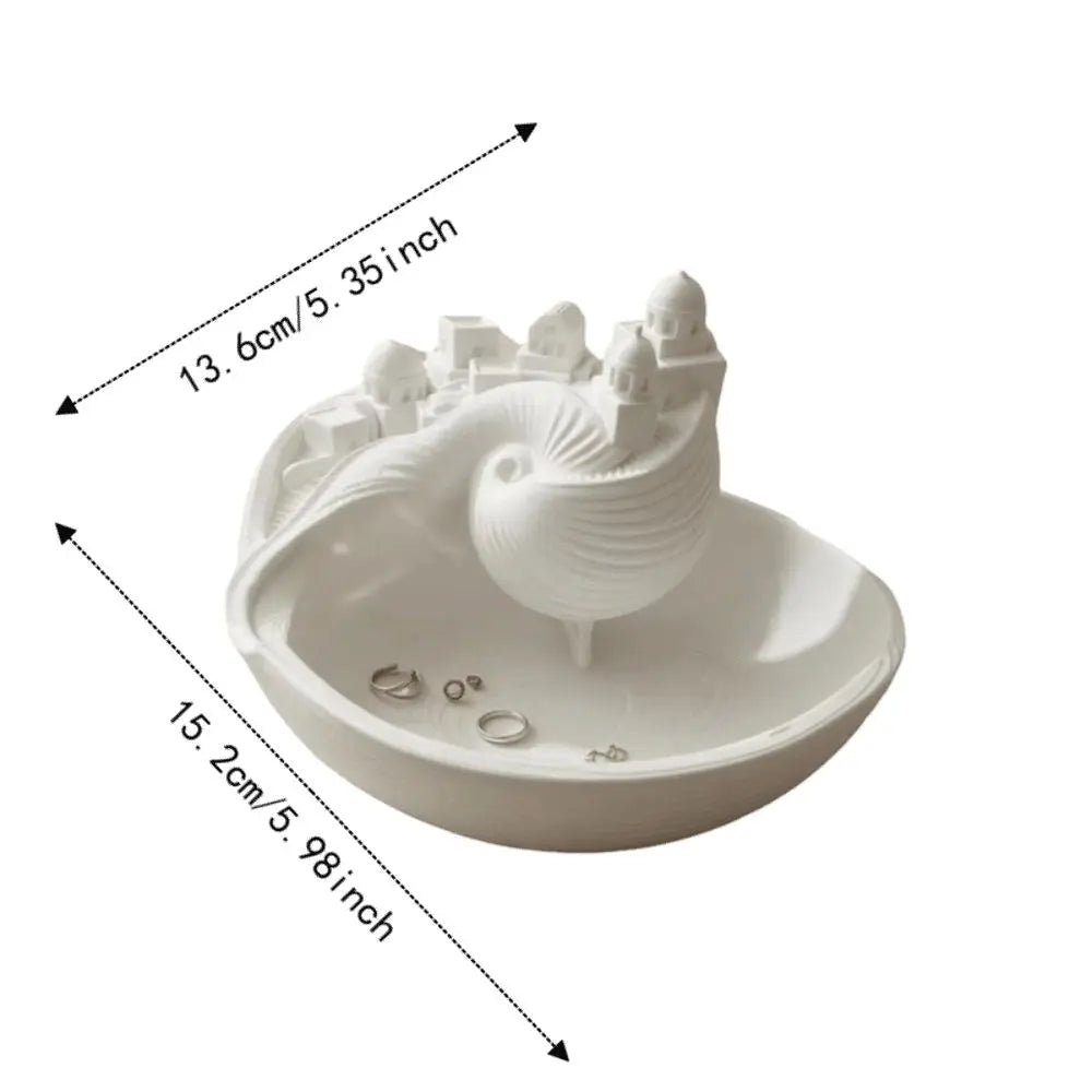 Conch Shell Catchall Bowl Spiral Divider Desktop Organizer Tray Decorative Organizer Tray Richie's