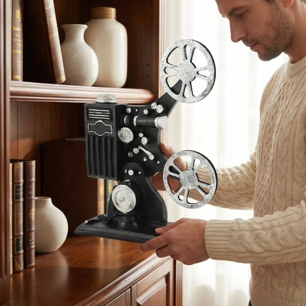 Vintage Resin Film Projector Ornament | Retro European Décor Resin Decorative Ornament Richie's