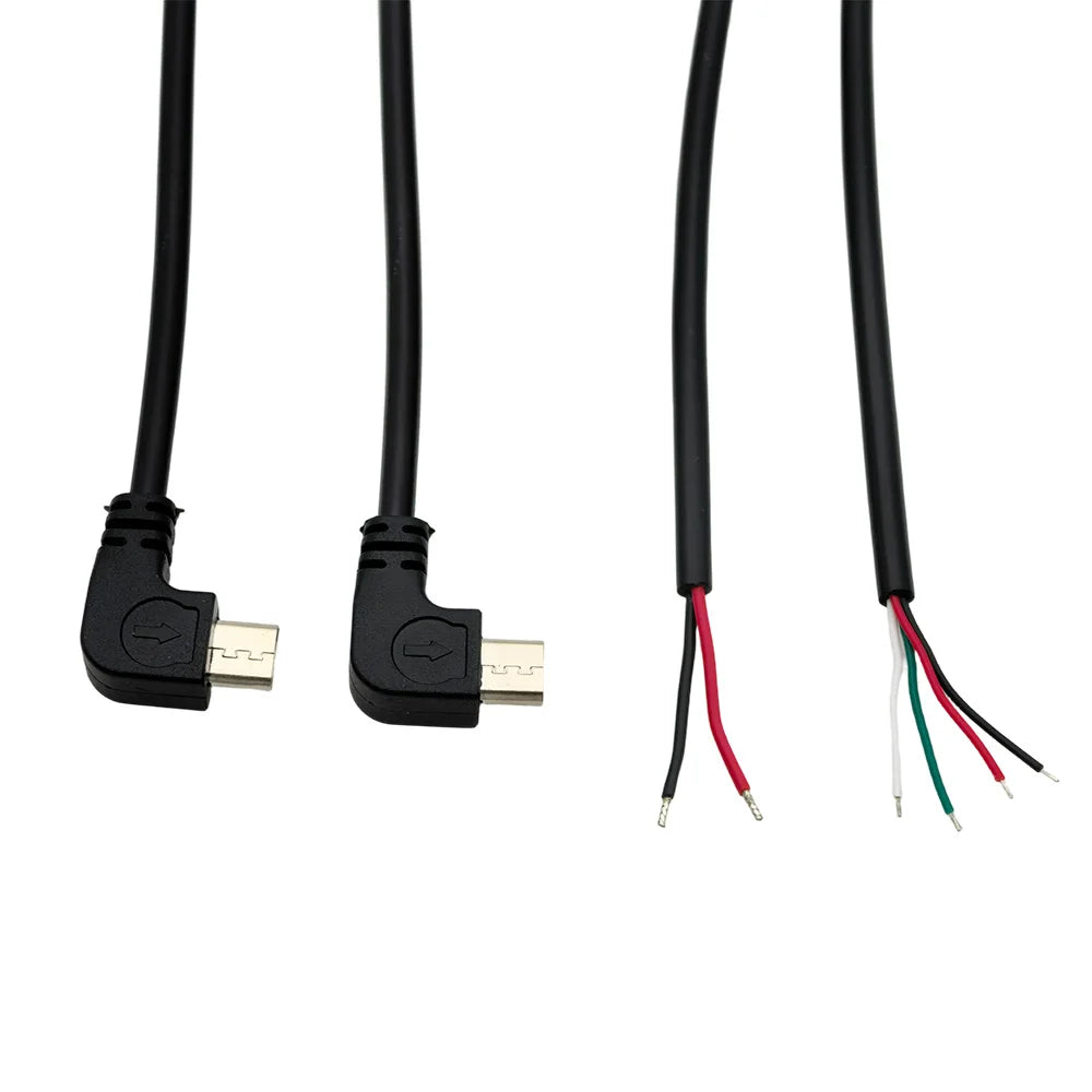 Right Angle 90° Micro USB Male Plug 2/4-Pin DIY Cable 30CM USB Connector Cable Richie's