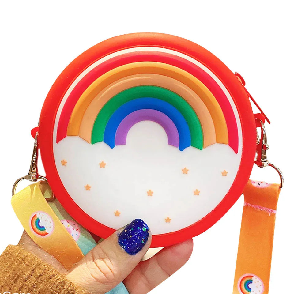 Kids Donut Round Crossbody Bag Rainbow Girls Shoulder Handbag Kids Crossbody Bag Richie's 12