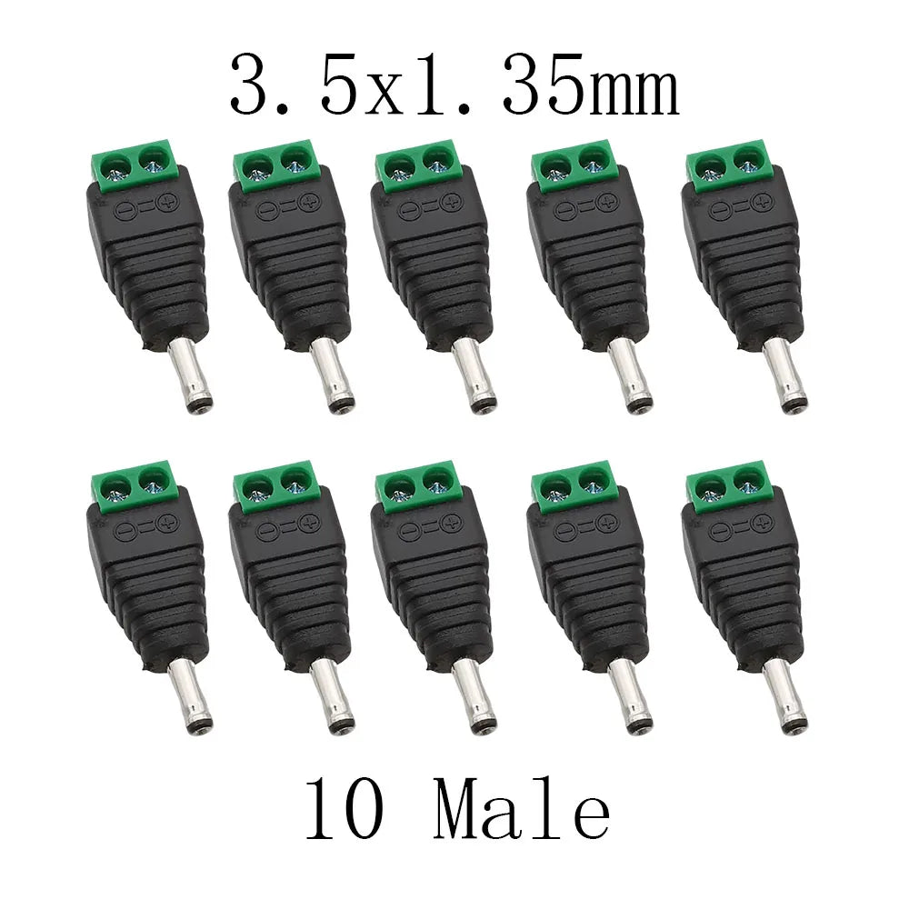 DC 3.5x1.35mm Power Connectors Male Female Screw Terminal Adapter 10pc DC Power Connector Richie's 10 Male