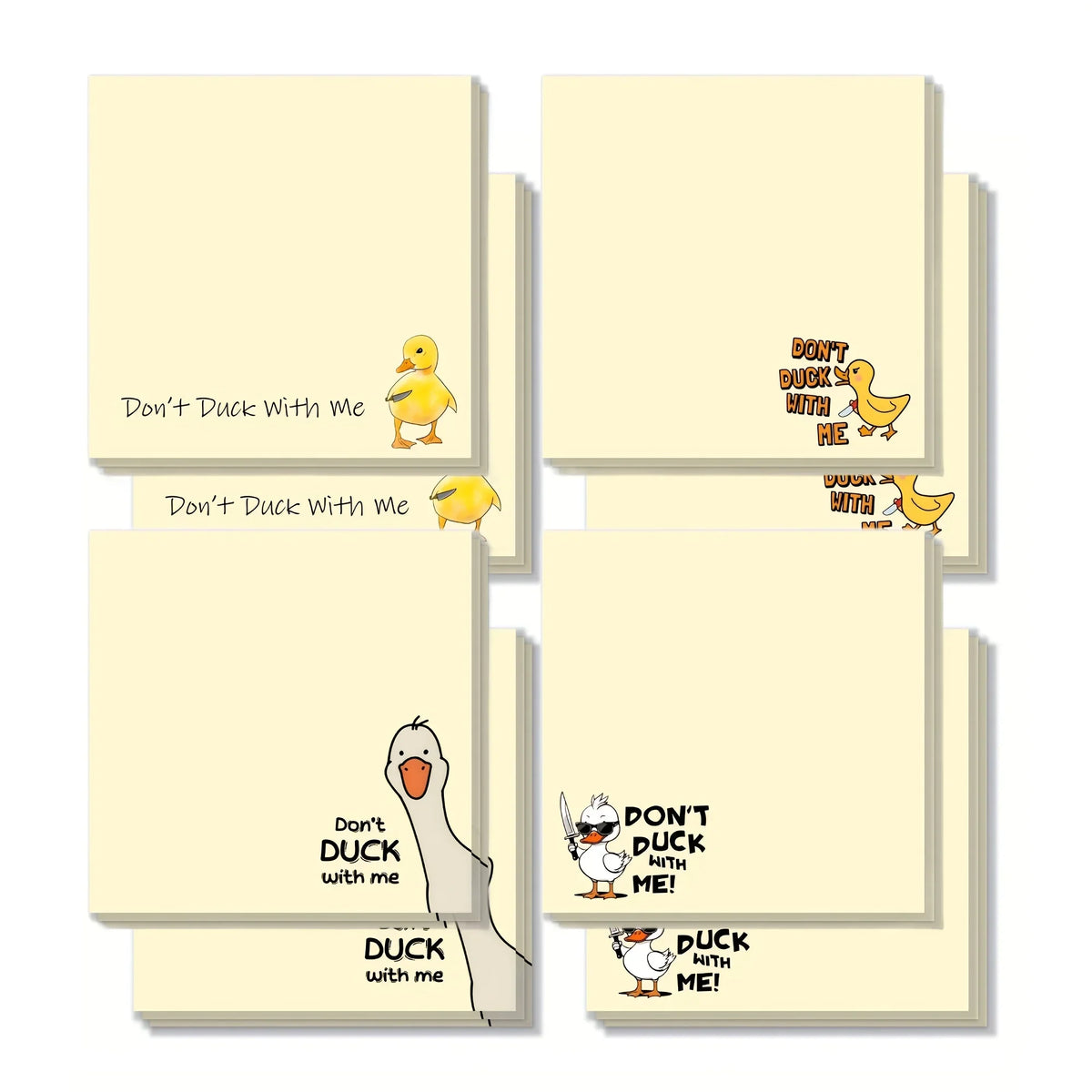 4-Pack Funny Duck Sticky Notes – Cute Self-Adhesive Memo Pads Novelty Sticky Notes Richie's