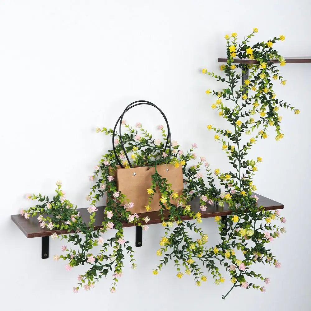 132-Flower Artificial Eucalyptus Vine – Faux Floral Wall Decor Artificial Floral Vine Richie's
