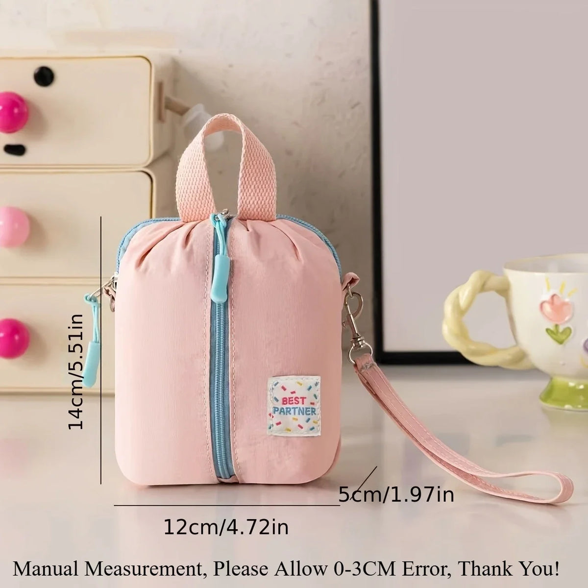 Macaron Portable Organizer Bag – Double-Layer Bag-in-Bag Bag Organizer Pouch Richie's Pink 1 Pc
