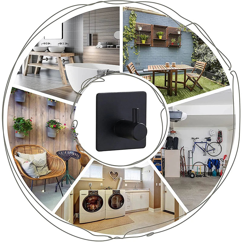 Stainless Steel Adhesive Wall Hooks Rustproof Punch-Free Hanger Adhesive Wall Hooks Richie's