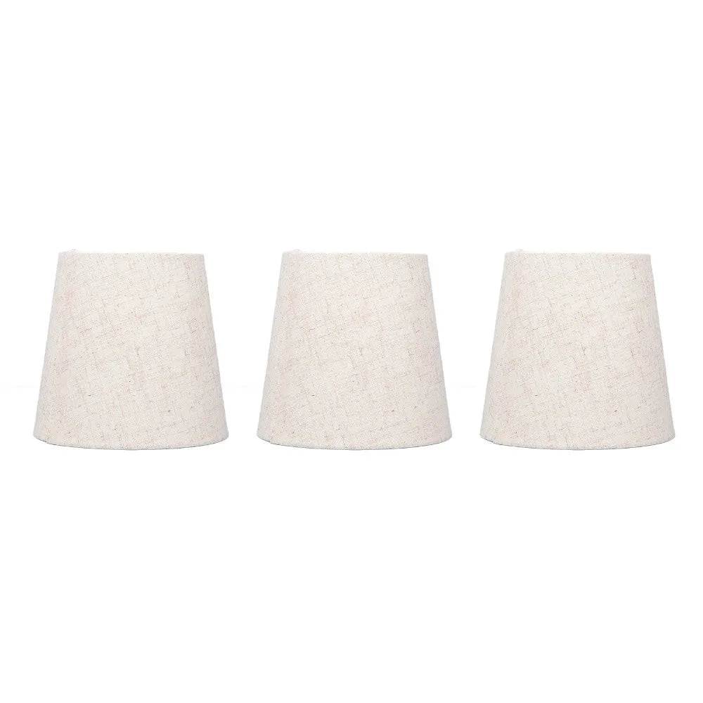 3-Pack Flaxen Linen Clip-On Lamp Shades 4.3" | E14 Compatible Fabric Lamp Shade Richie's Flaxen