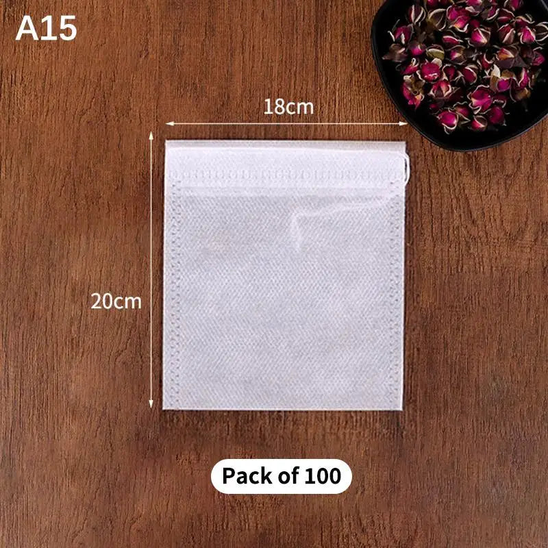 100 Pcs Drawstring Tea Bags – Disposable Empty Filter Pouches Tea Filter Bags Richie's A15