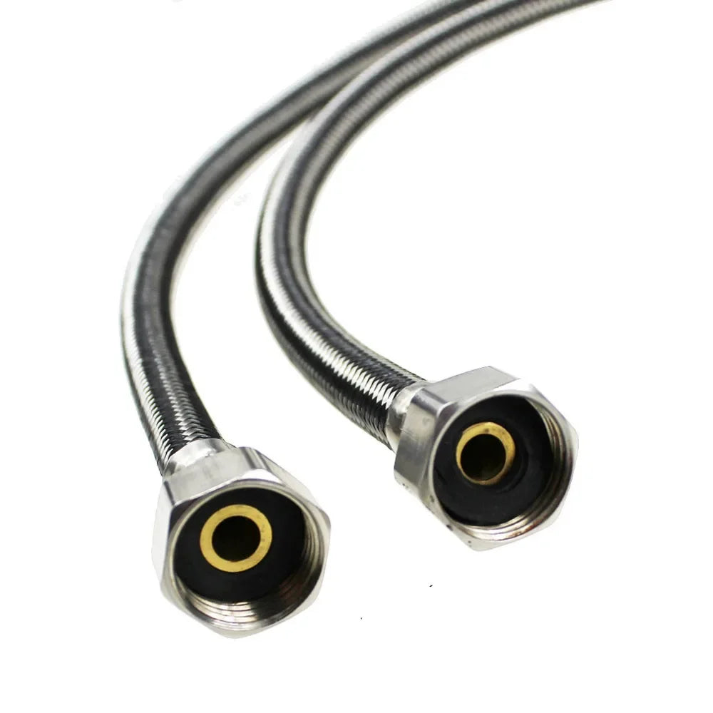 2pcs G1/2 Stainless Steel Flexible Faucet Supply Hoses 60cm Plumbing Supply Hose Richie's