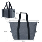 Folding Insulated Cooler Bag Large Capacity Picnic Tote Insulated Cooler Bag Richie's EVA-gray-L
