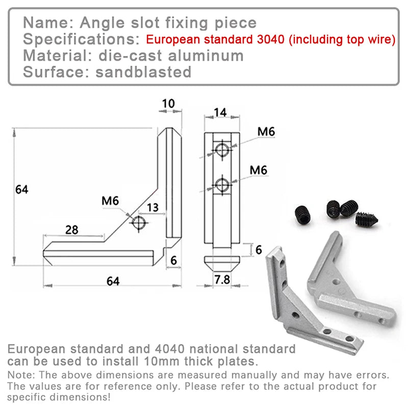Aluminum Angle Slot Connector 2020 3030 4040 Profile (2/4 Pcs) Aluminum Profile Bracket Richie's 3030 2pcs