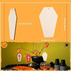 Unfinished Wooden Ghost Cutouts for DIY Crafts – 10 Pcs Wood Craft Cutouts Richie's 10pcs C