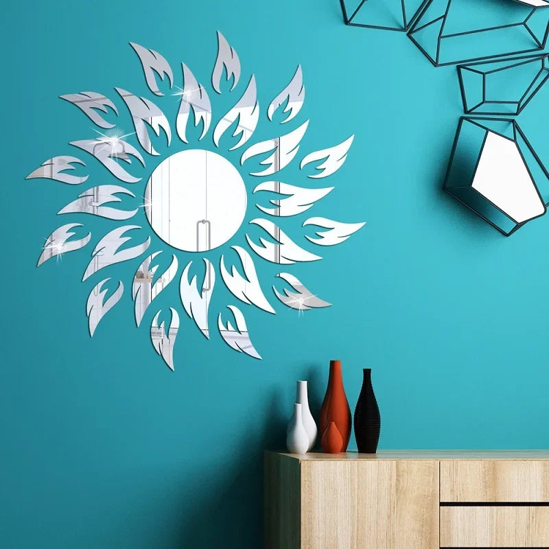 Sunflower Acrylic Mirror Wall Sticker – Reflective Decal Mirror Wall Sticker Richie's