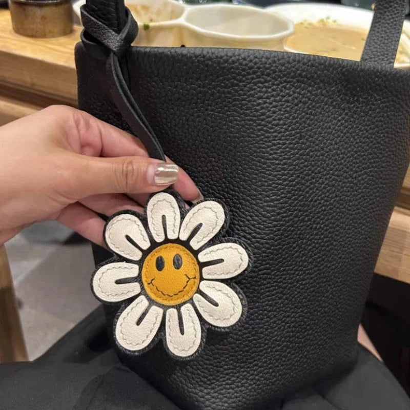 Sunflower Faux Leather Keychain – Bag Charm & Car Accessory Keychain Bag Charm Richie's